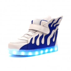 Leather led light up sneaker flame
